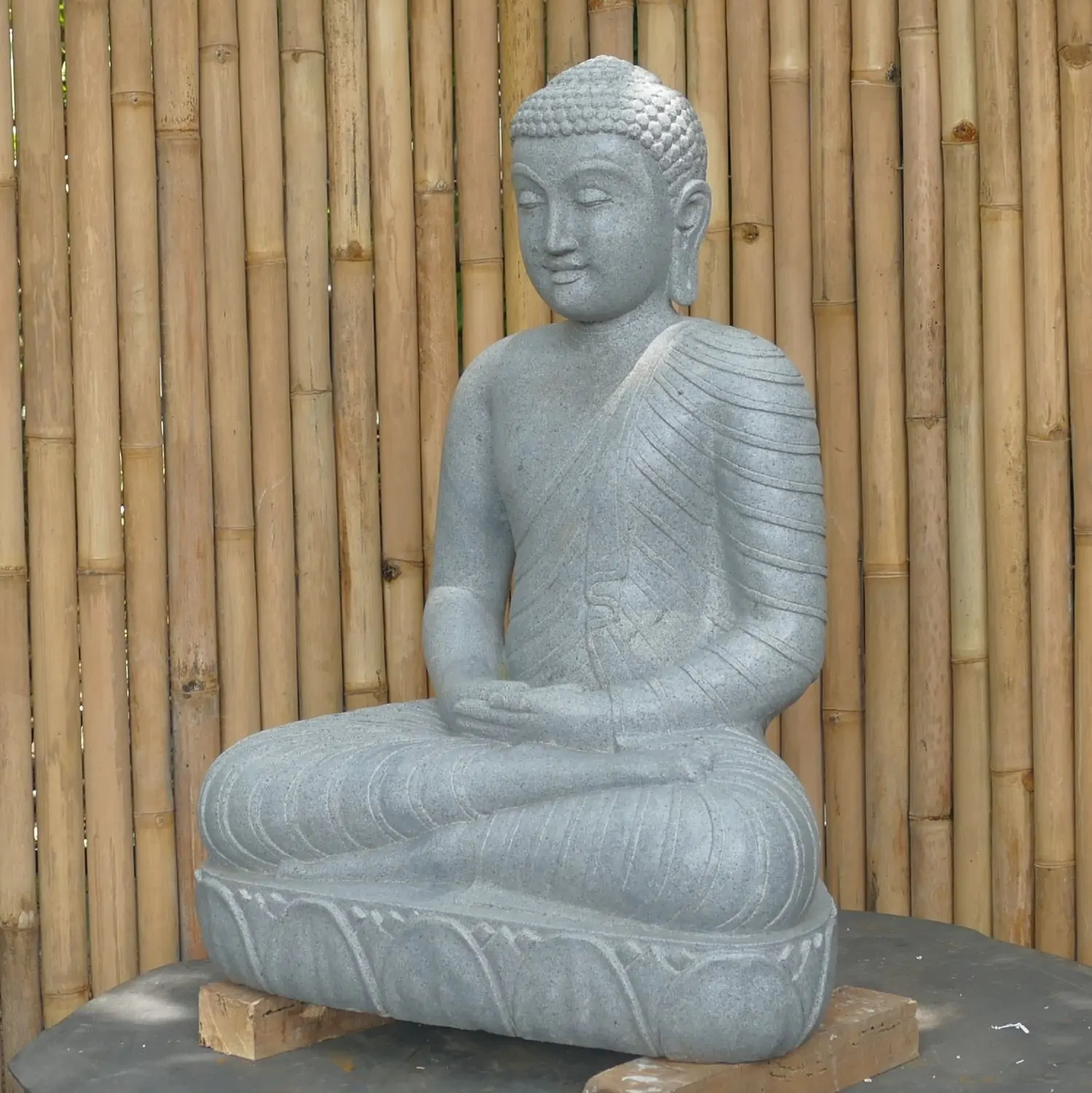  Product image 2 of the product “Seated Buddha made of Riverstone in Dhyana position - gesture of meditation, H. 80cm. ”